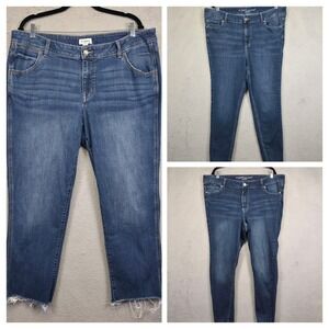 Maurices Jeans Womens 18W Lot of 3 Skinny Straight Cropped Medium Wash Stretch‎